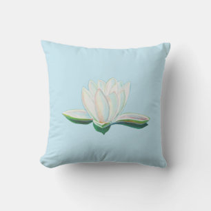 Almofada Ilustração de Flor de Lotus Branco