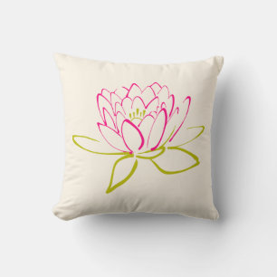 Almofada  Ilustração de Flor de Lotus / Lily de Água