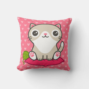 Almofada Ilustração de Gatinho de Cute