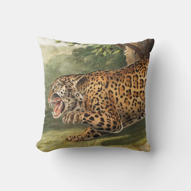 Almofada Ilustração de Jaguar (Felis onca) (Frente)