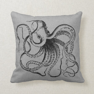 Almofada Ilustração de Octopus da Cinza russa