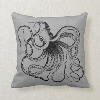 Almofada Ilustração de Octopus da Cinza russa