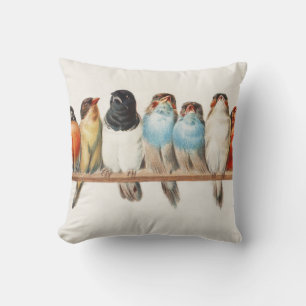 Almofada Ilustração de "Perch of Birds Vintage Finch", 18