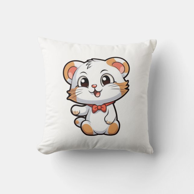 Almofada Ilustração de rato de desenho animado (Frente)