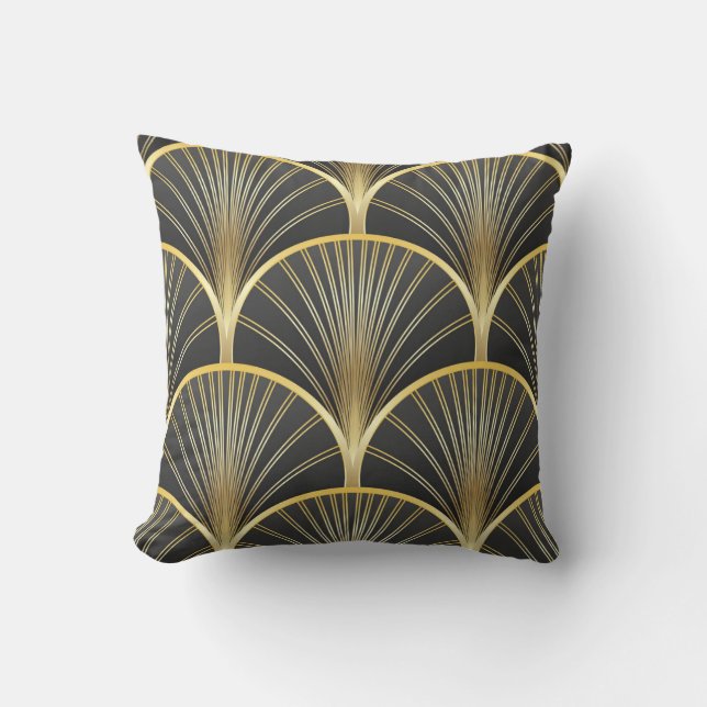 Almofada Ilustração de Textura Geométrica Art Deco (Frente)
