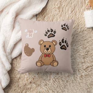 Almofada Ilustração de Urso Teddy Kawaii