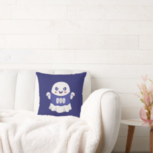 Almofada Ilustração Divertida de Fantasma Assustador para D