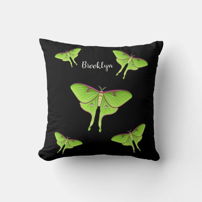 Almofada Ilustração do desenho animado de Luna Moth (Frente)