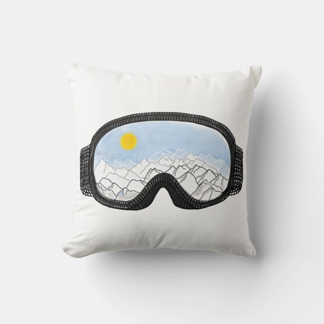 Almofada Ilustração do Modo Montanha Ski Goggles (Frente)
