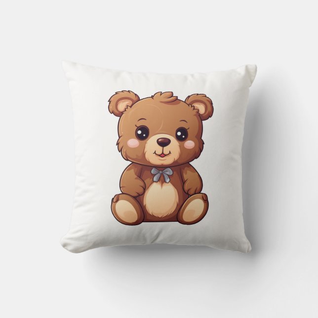 Almofada Ilustração do urso de desenho animado (Frente)