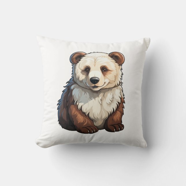 Almofada Ilustração do urso de desenho animado (Frente)