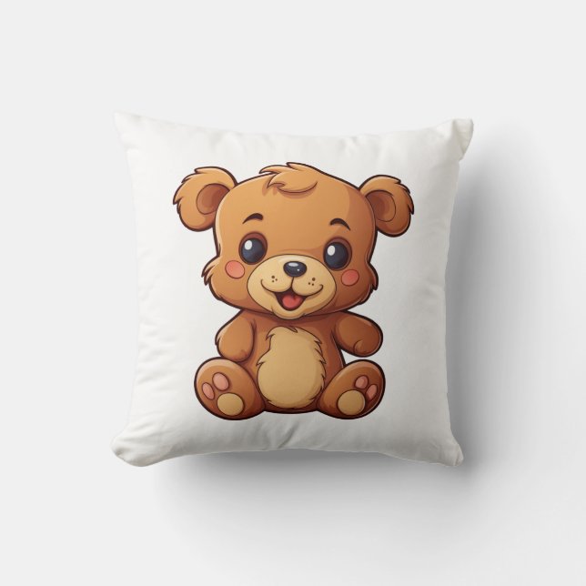 Almofada Ilustração do urso de desenho animado (Frente)
