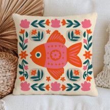 Ilustração Eclética Botânica de Peixe Dourado Flor