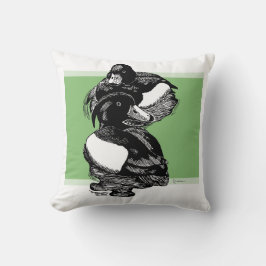 Almofada Ilustração em preto e branco de patos-crestados