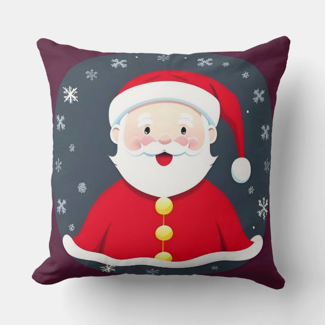 Almofada Ilustração Festiva com Papai Noel (Frente)