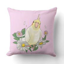 Ilustração Floral de Cacatua Fofa