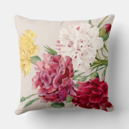 Almofada Ilustração floral de cravo vintage