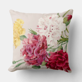 Almofada Ilustração floral de cravo vintage
