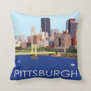Almofada Ilustração Legal do computador Skyline Pittsburg