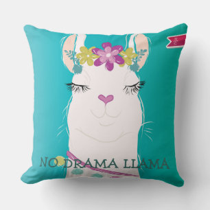 Almofada Ilustração Sem Drama Llama com Monograma