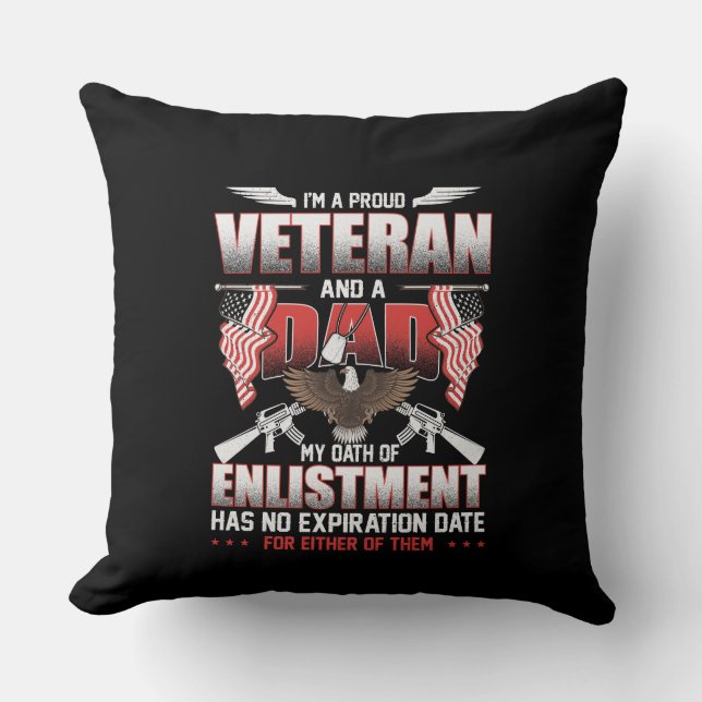 Almofada I'm A Proud Veteran and a Dad (Frente)
