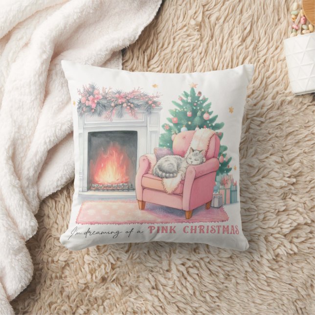 Almofada I'm Dreaming of a Pink Christmas Throw Pillow (Cobertor)