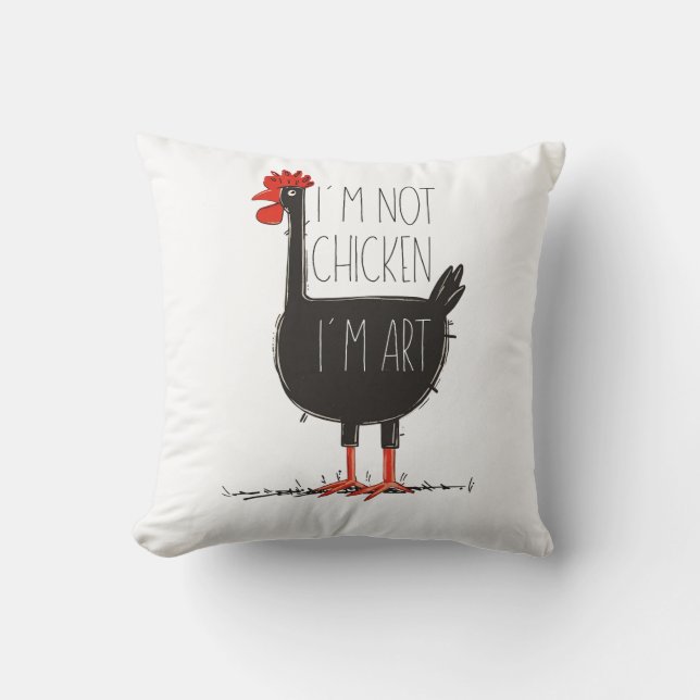 Almofada I'm Not Chicken, I'm Art - Quirky Retro T Shirt (Frente)