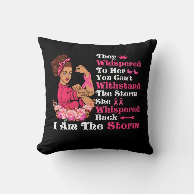 Almofada I'm The Storm Strong Women Breast Cancer Warrior (Frente)