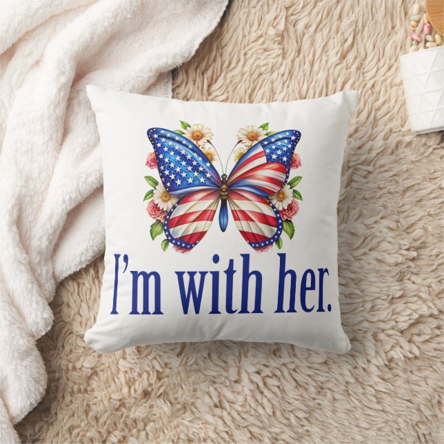 Almofada I'm With Her Cute Kamala Harris Butterfly (Cobertor)