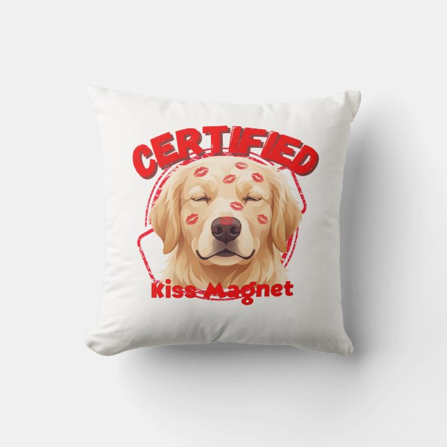 Almofada Ímã de Beijo Certificado - Cachorro Golden Retriev (Frente)