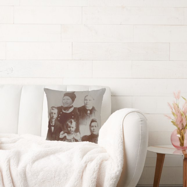 Almofada Imagem B&W de Foto de Colagem da Família Antica (Sofá)
