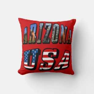 Almofada Imagem de arizona e Texto de Sinalizador EUA