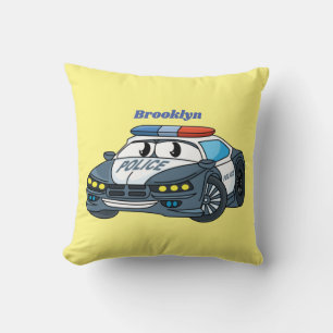 Almofada Imagem de desenho animado de carro da polícia fel