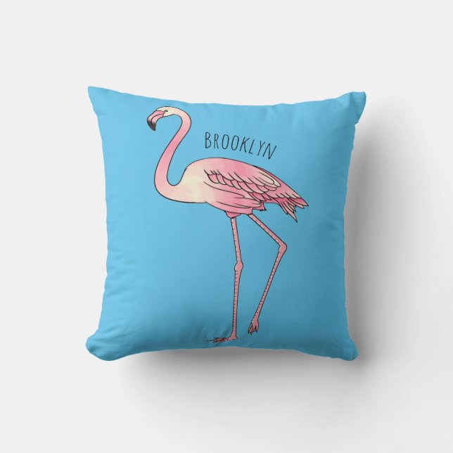 Almofada Imagem de desenho animado de pássaro Flamingo (Frente)
