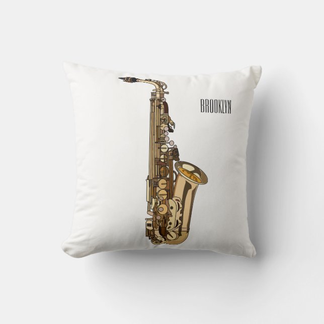 Almofada Imagem de desenhos saxofônicos (Frente)