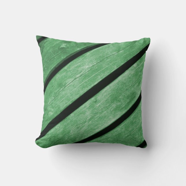 Almofada Imagem de pranchas verdes da madeira (Frente)
