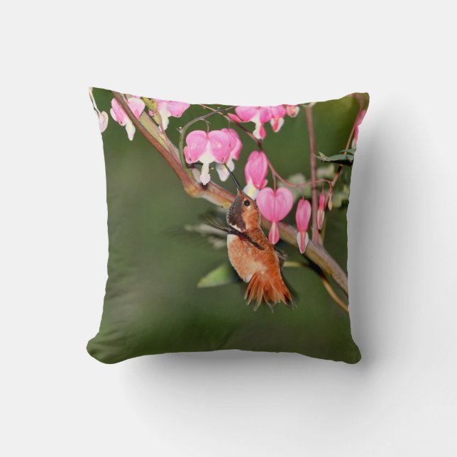 Almofada Imagem do colibri e das flores (Frente)