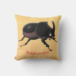 Almofada Imagem do desenho animado do besouro da rinoceront