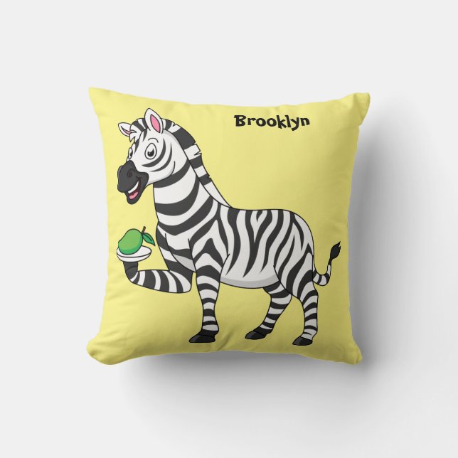 Almofada Imagem engraçada de desenho animado zebra (Frente)