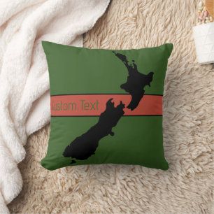 ALMOFADA IMAGEM NEGRA DO PAÍS NOVA ZELÂNDIA NA NZ KIWI VERD