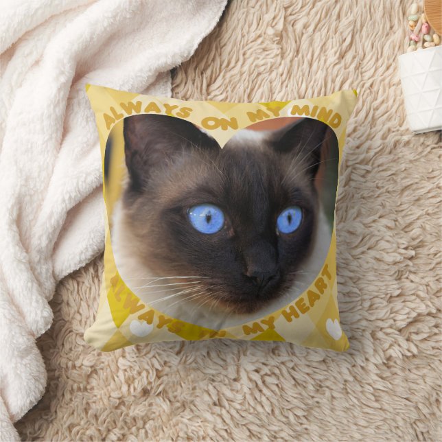Almofada Imagem Personalizada Coração Amarelo Padrão Coraçã (Cobertor)