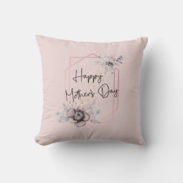 Almofada Imagem Personalizada do Dia das Mães Floral Rosa F