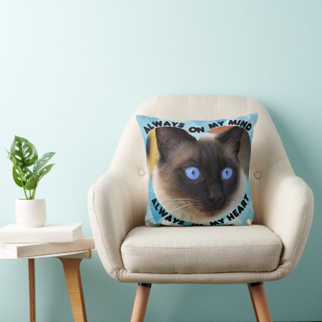 Almofada Imagem Personalizada Padrão Coração Azul Coração e (Cadeira)