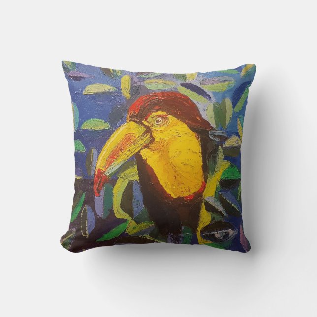 Almofada Imagen de mi obra arte Tucán (Frente)