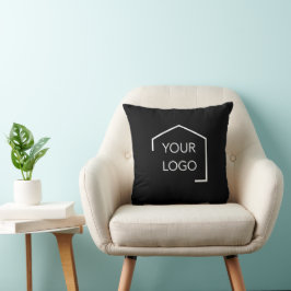 Almofada Imobiliária Logotipo Preto Personalizado Staging o