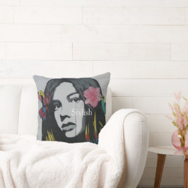 Almofada Impressão a cores aquáticas com Na moda de texto p