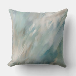 Almofada Impressão Abstrata Azul Turquesa Bege Suave