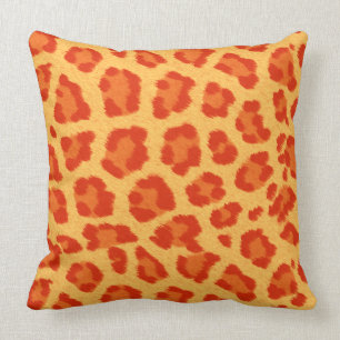 Almofada Impressão alaranjado & amarelo do leopardo