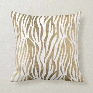 Almofada Impressão animal da zebra branca preta chique do