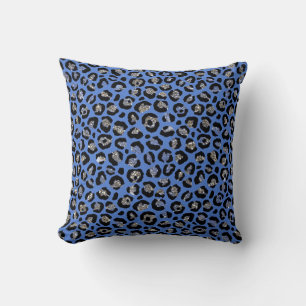 Almofada Impressão Animal Leopardo Azul-Luminoso